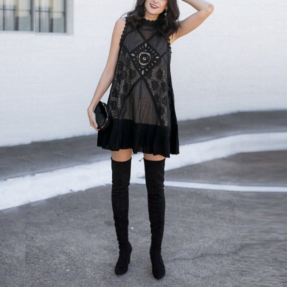 Free People Angel Lace Dress in Black - Picture 5 of 15